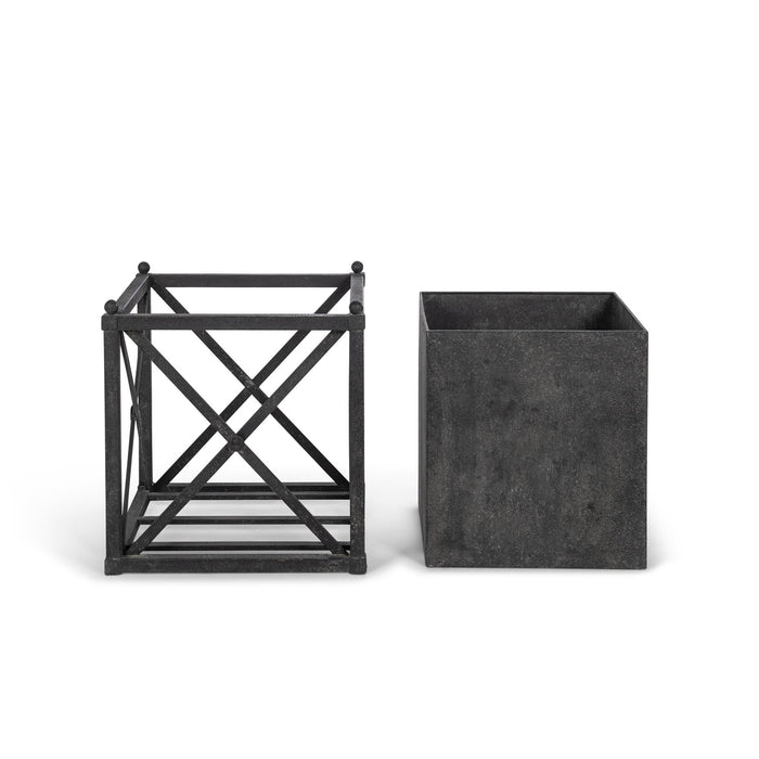 Park Hill Collection Small Metal Estate Planter, Noir (view 6)