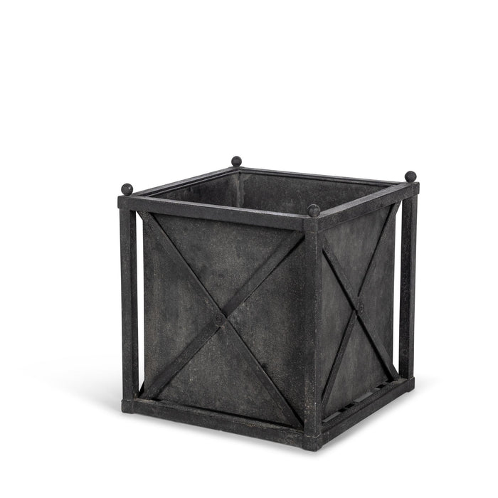 Park Hill Collection Small Metal Estate Planter, Noir (view 2)