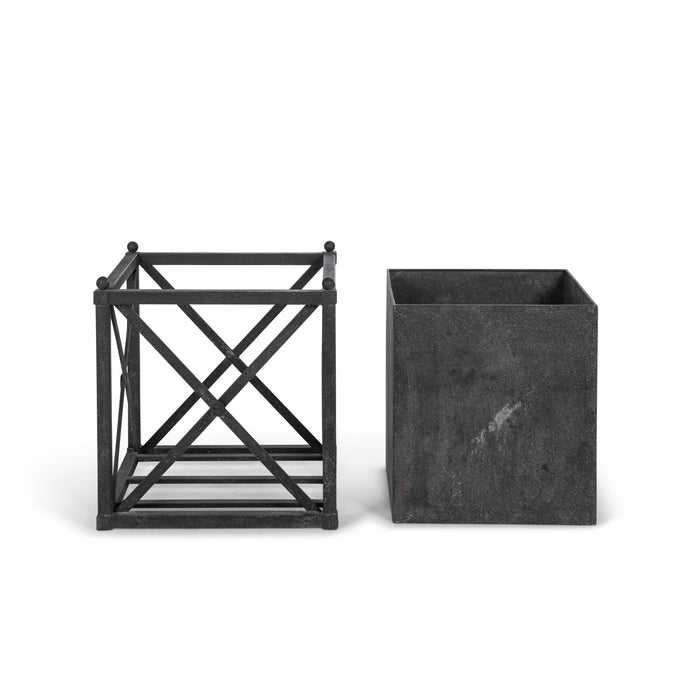 Park Hill Collection Small Metal Estate Planter, Noir (view 5)