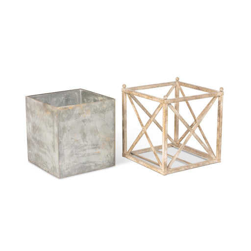 Metal Estate Planter, Large ECM80959 - angle view