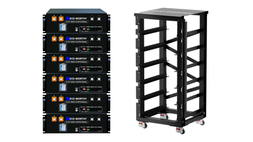 ECO-WORTHY 30.72kWh Server Rack Battery Bundle with 6-Slot Server Rack - Urban Supply Inc