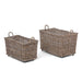 Park Hill Collection Rattan Woven Storage Baskets with Casters, Set of 2