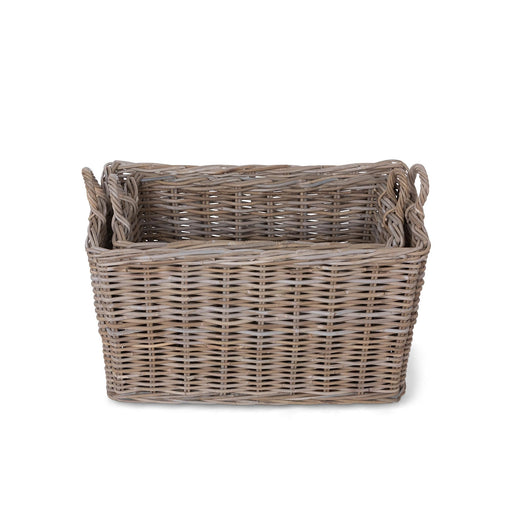 Park Hill Collection Rattan Woven Storage Baskets with Casters, Set of 2 (view 2)