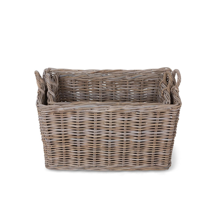 Park Hill Collection Rattan Woven Storage Baskets with Casters, Set of 2 (view 2)