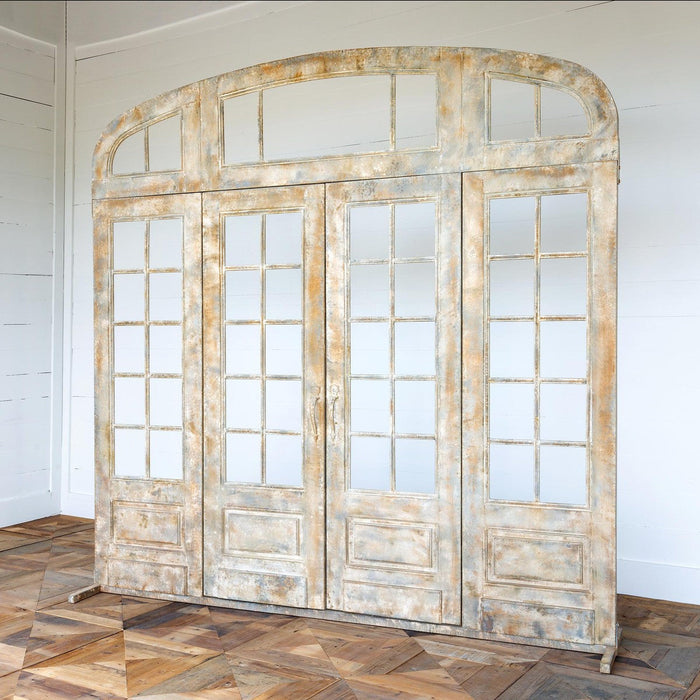 Park Hill Collections Country French Metal French Door with Top and Side Facade Display Prop EDX00287 Park Hill Collection