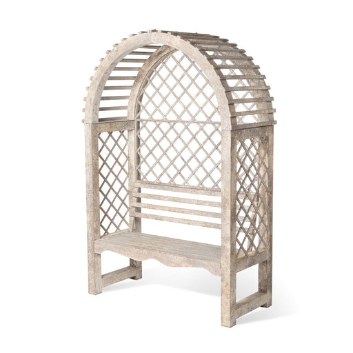 Park Hill Collections Garden Floral Iron Garden Trellis with Bench Storage Display Prop EDX20205 Park Hill Collection