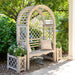 Park Hill Collections Garden Floral Iron Garden Trellis with Bench Storage Display Prop EDX20205 Park Hill Collection