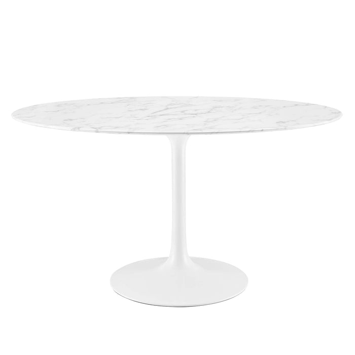 Lippa Oval Artificial Marble Dining Table