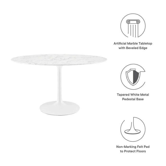 Lippa Oval Artificial Marble Dining Table
