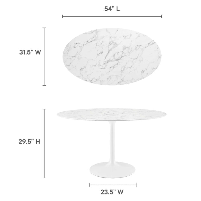 Lippa Oval Artificial Marble Dining Table