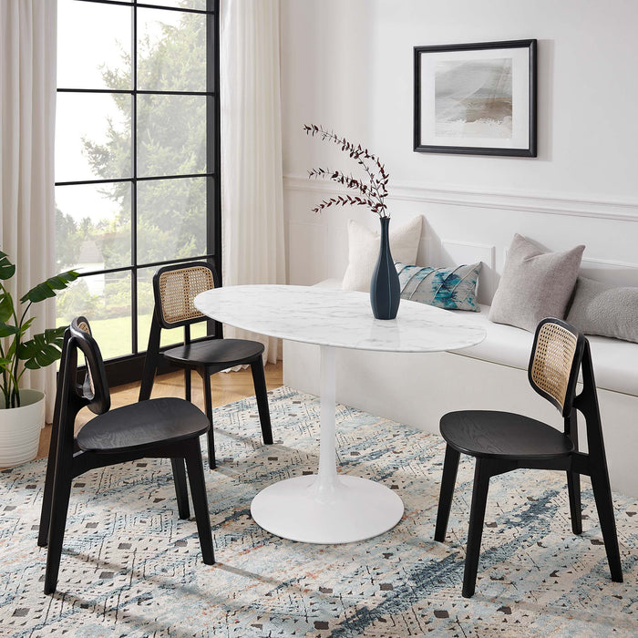 Lippa Oval Artificial Marble Dining Table