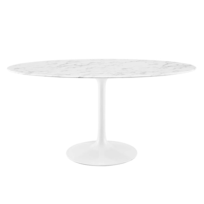 Lippa Oval Artificial Marble Dining Table