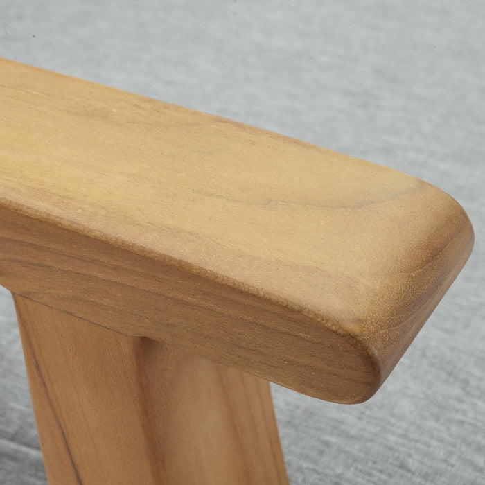 Marina Teak Wood Outdoor Loveseat - interior view