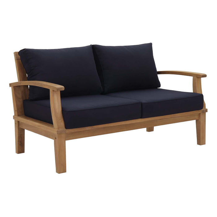 Marina Teak Wood Outdoor Loveseat - lifestyle in-use