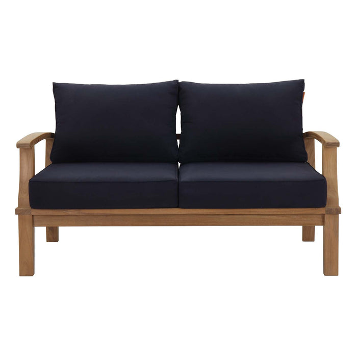 Marina Teak Wood Outdoor Loveseat - product label