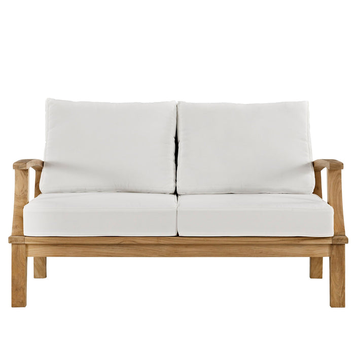 Marina Teak Wood Outdoor Loveseat - detail close-up