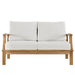 Marina Teak Wood Outdoor Loveseat - detail close-up