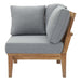 Marina Outdoor Patio Teak Corner Sofa Natural Gray
