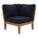 Marina Outdoor Patio Teak Corner Sofa Natural Navy