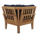 Marina Outdoor Patio Teak Corner Sofa Natural Navy