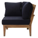 Marina Outdoor Patio Teak Corner Sofa Natural Navy
