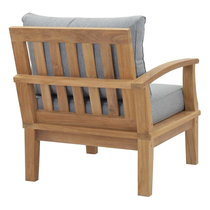 Marina Outdoor Patio Teak Left-Facing Sofa Natural Gray