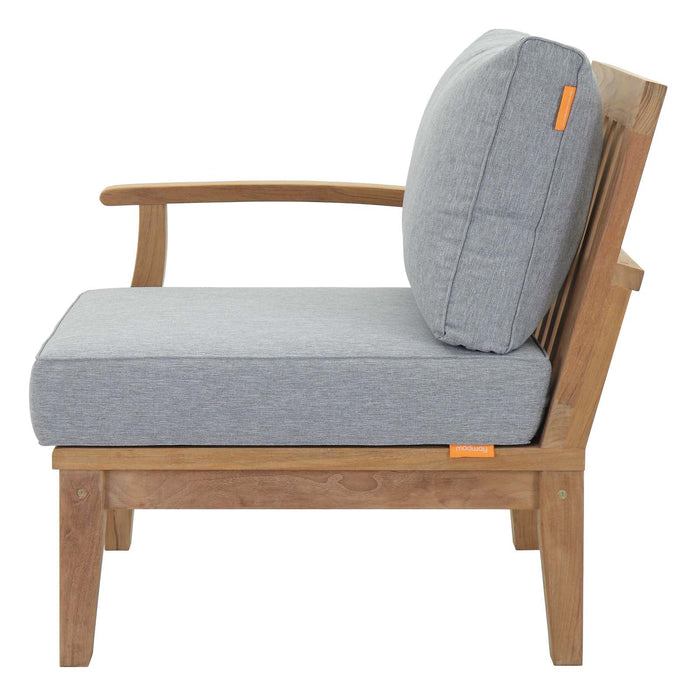 Marina Outdoor Patio Teak Left-Facing Sofa Natural Gray