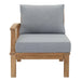 Marina Outdoor Patio Teak Left-Facing Sofa Natural Gray