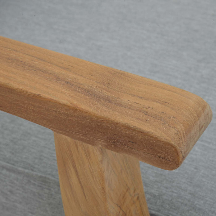 Marina Outdoor Patio Teak Left-Facing Sofa Natural Gray