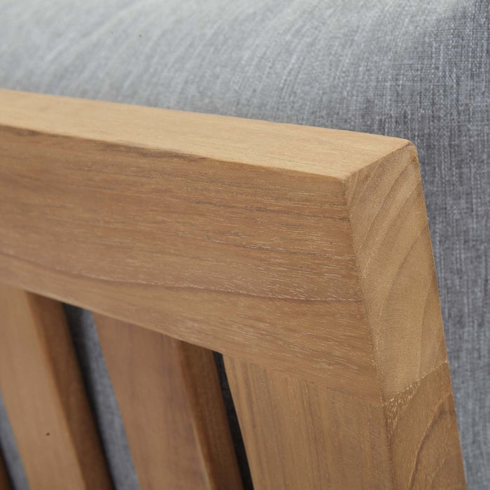 Marina Outdoor Patio Teak Right-Facing Sofa - view 17