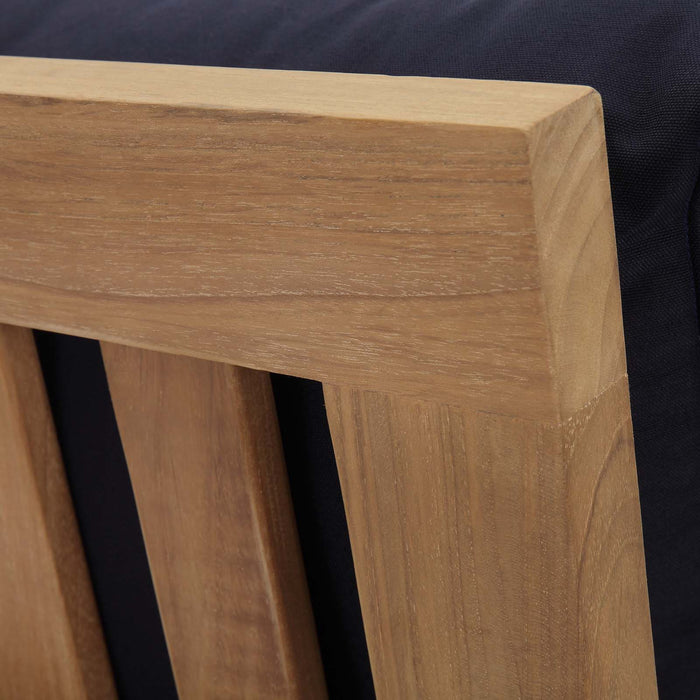 Marina Outdoor Patio Teak Right-Facing Sofa - detail close-up