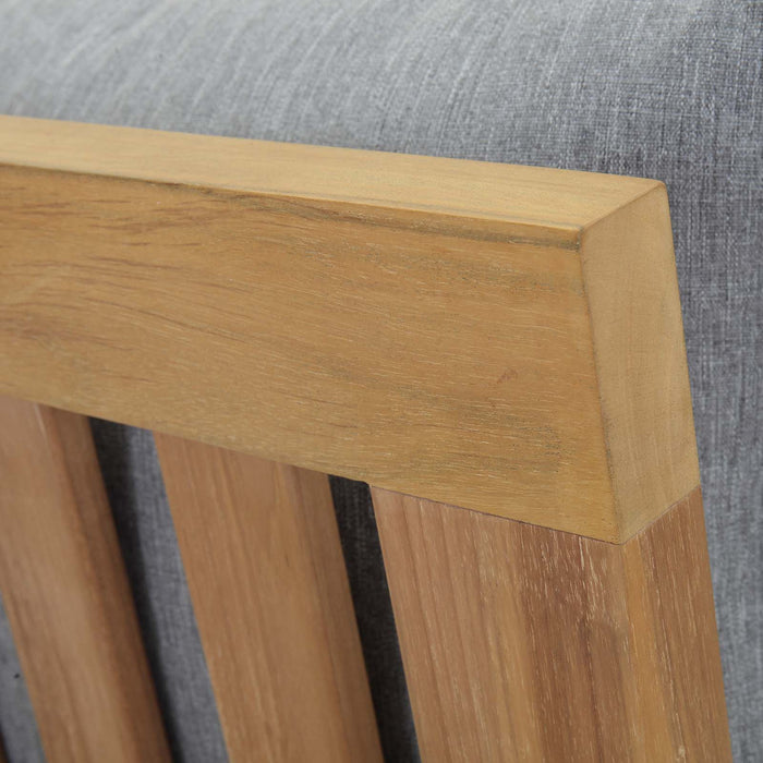 Marina Armless Outdoor Patio Teak Sofa - detail close-up