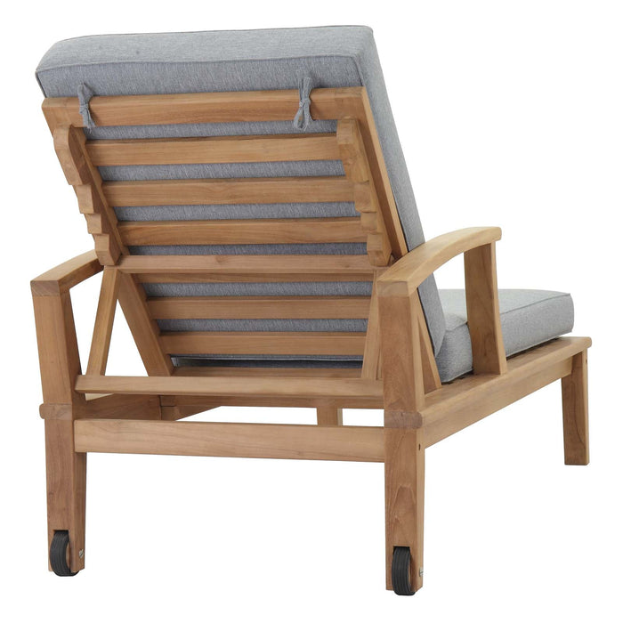 Marina Outdoor Patio Teak Single Chaise - view 11