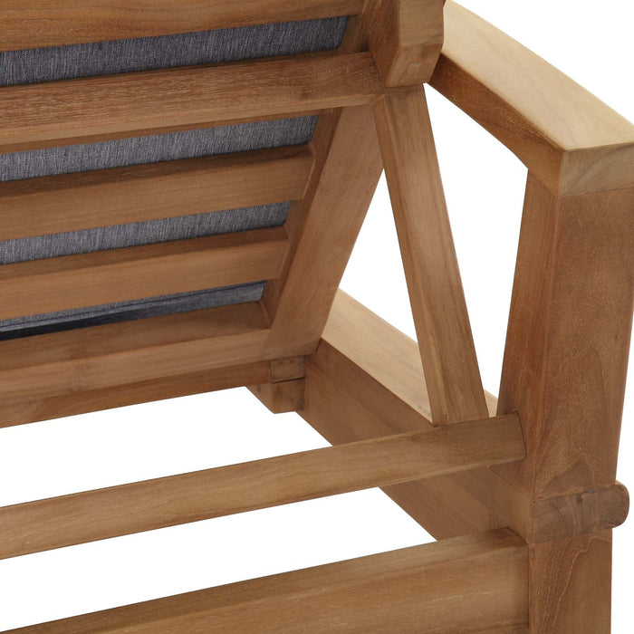 Marina Outdoor Patio Teak Single Chaise - view 13