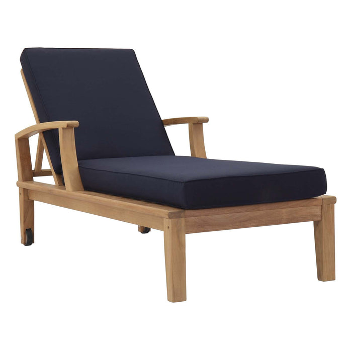 Marina Outdoor Patio Teak Single Chaise - view 15