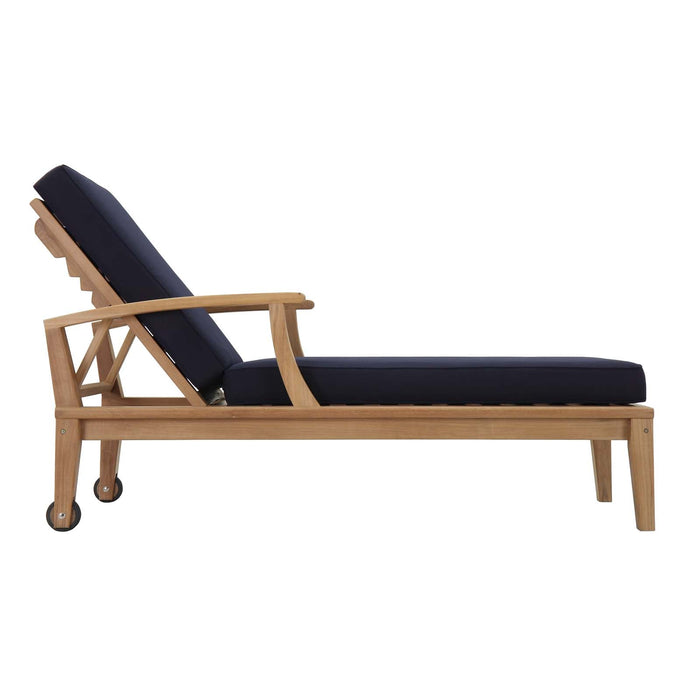 Marina Outdoor Patio Teak Single Chaise - view 18
