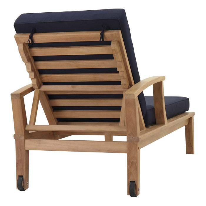 Marina Outdoor Patio Teak Single Chaise - view 19