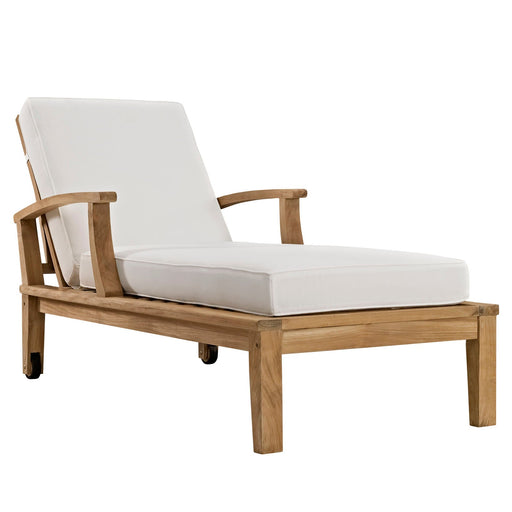 Marina Outdoor Patio Teak Single Chaise - alternate angle view