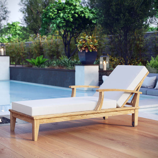 Marina Outdoor Patio Teak Single Chaise - Modway \outdoor\chaise lounges