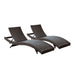 Peer Outdoor Patio Chaise Set of 2 Brown White