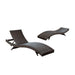 Peer Outdoor Patio Chaise Set of 2 Brown White
