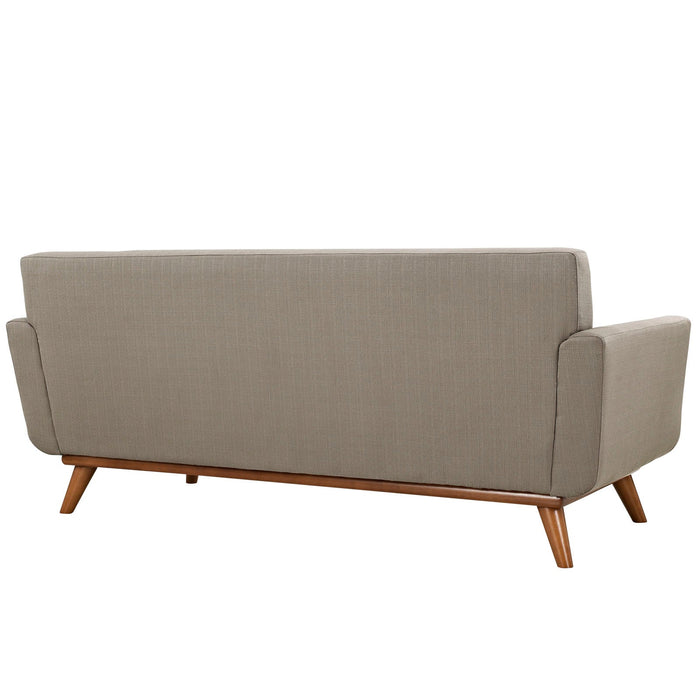 Engage Upholstered Loveseat with Stylish Tufted Design, Comfortable Cushions, and Solid Wood Legs
