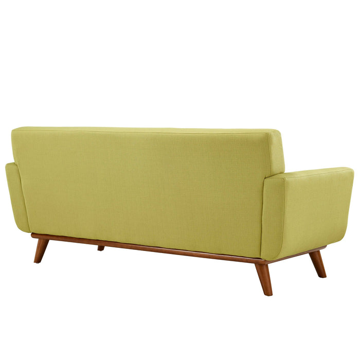 Engage Upholstered Loveseat with Stylish Tufted Design, Comfortable Cushions, and Solid Wood Legs