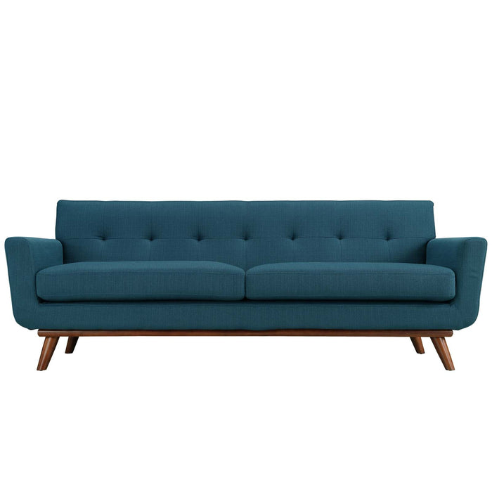 Engage Upholstered Fabric Sofa - Stylish Curved Design with Dual Cushions for Ultimate Comfort