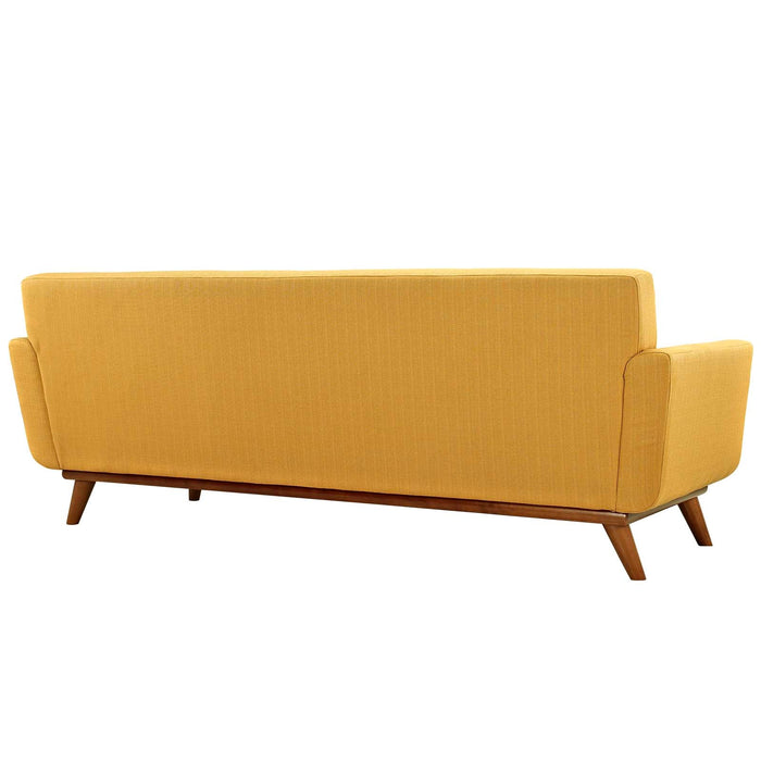Engage Upholstered Fabric Sofa - Stylish Curved Design with Dual Cushions for Ultimate Comfort