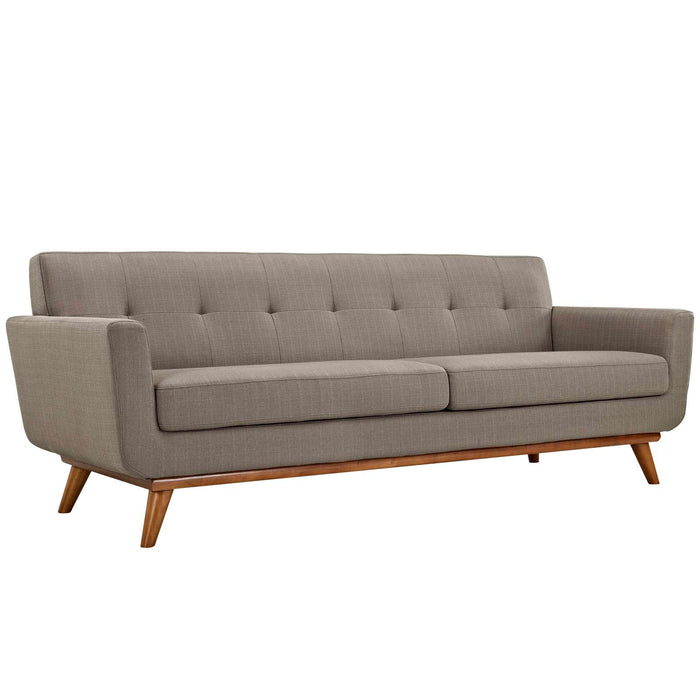 Engage Upholstered Fabric Sofa - Stylish Curved Design with Dual Cushions for Ultimate Comfort