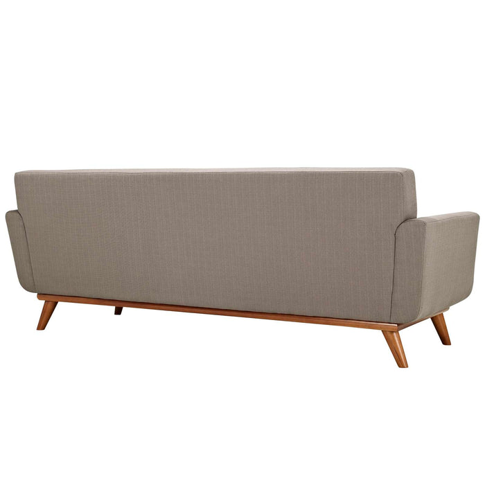 Engage Upholstered Fabric Sofa - Stylish Curved Design with Dual Cushions for Ultimate Comfort