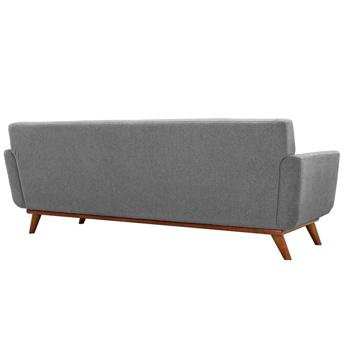 Engage Upholstered Fabric Sofa - Stylish Curved Design with Dual Cushions for Ultimate Comfort