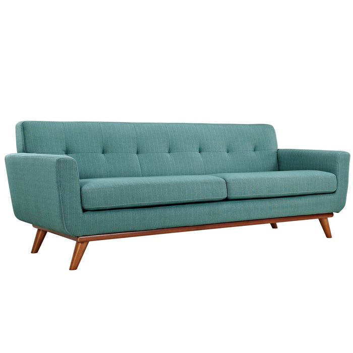 Engage Upholstered Fabric Sofa - Stylish Curved Design with Dual Cushions for Ultimate Comfort