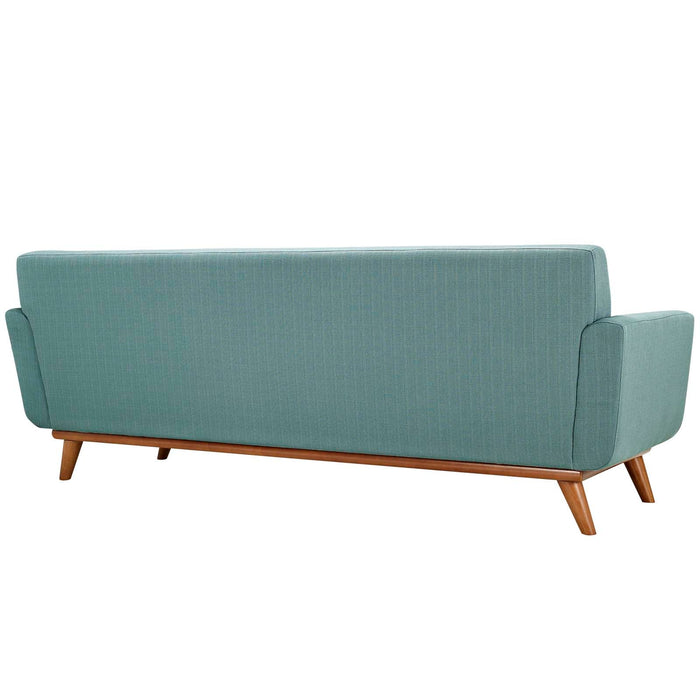 Engage Upholstered Fabric Sofa - Stylish Curved Design with Dual Cushions for Ultimate Comfort